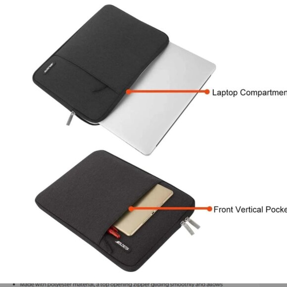 MOSISO Black Laptop Case, 16" x 11.5", Fits a15-15.6" Laptop, New without Tags. - Picture 4 of 6